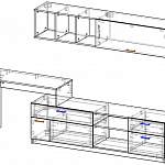 Чертеж Стенка со столом Монро BMS