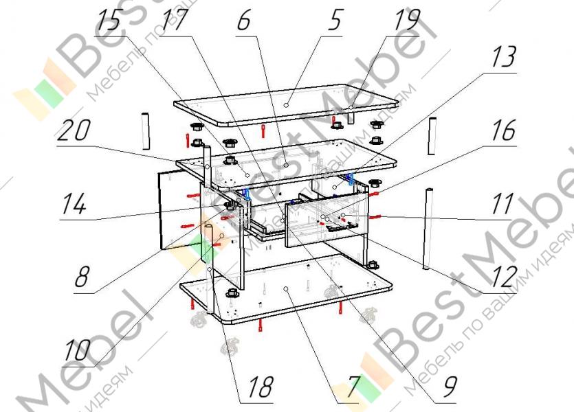 Схема сборки тумбы атл 03