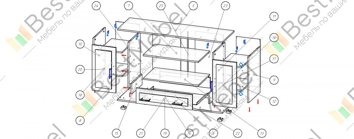 Тумба под тв нота 9 схема сборки