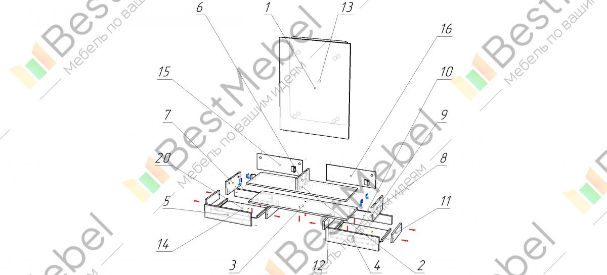 Туалетный стол бланка схема сборки