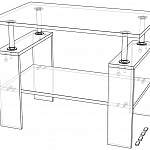 Чертеж Журнальный стол 09 BMS