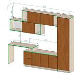 Чертеж Стенка со столом Эрин 32  BMS
