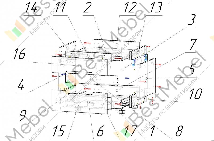 Схема сборки тумбы атл 03