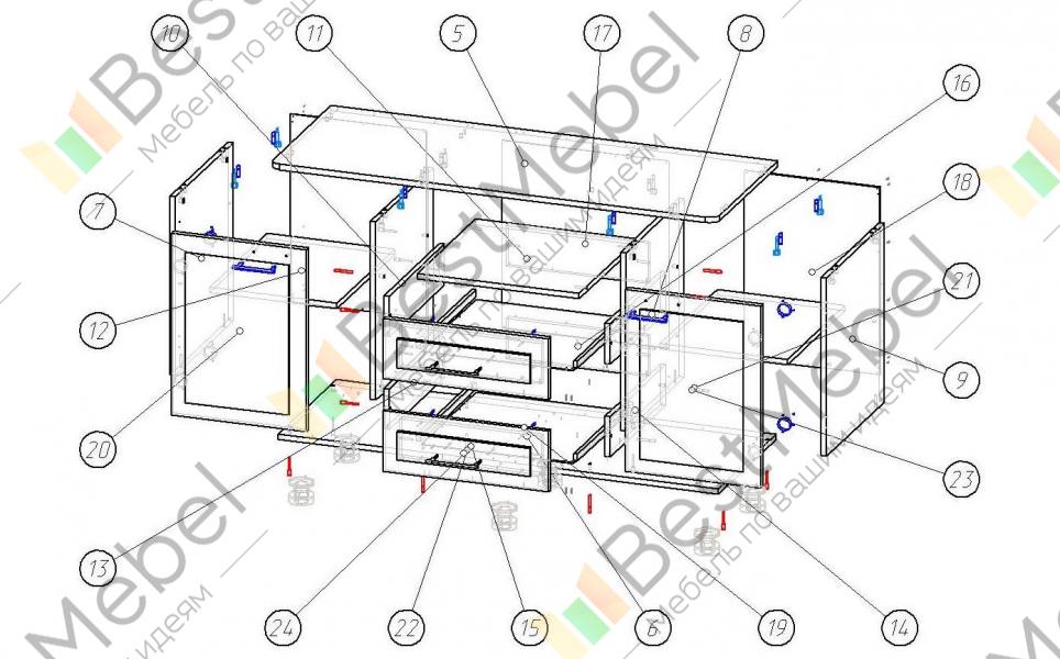 Тумба тв асти схема сборки