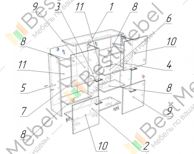 Схема сборки комода ливерпуль