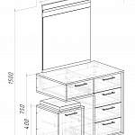 Чертеж Туалетный столик Нинель 24 BMS