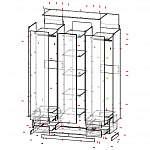 Схема сборки Распашной шкаф 3Д Нирвана BMS