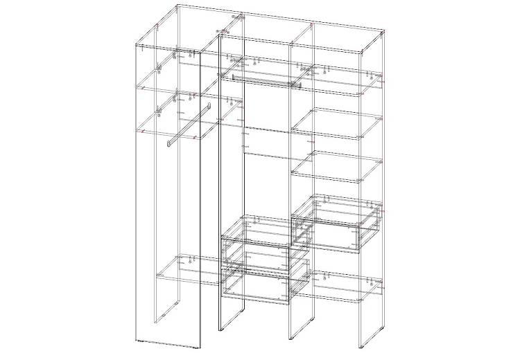 Гардеробная угловая Страйп 3 (1600х2300х900)