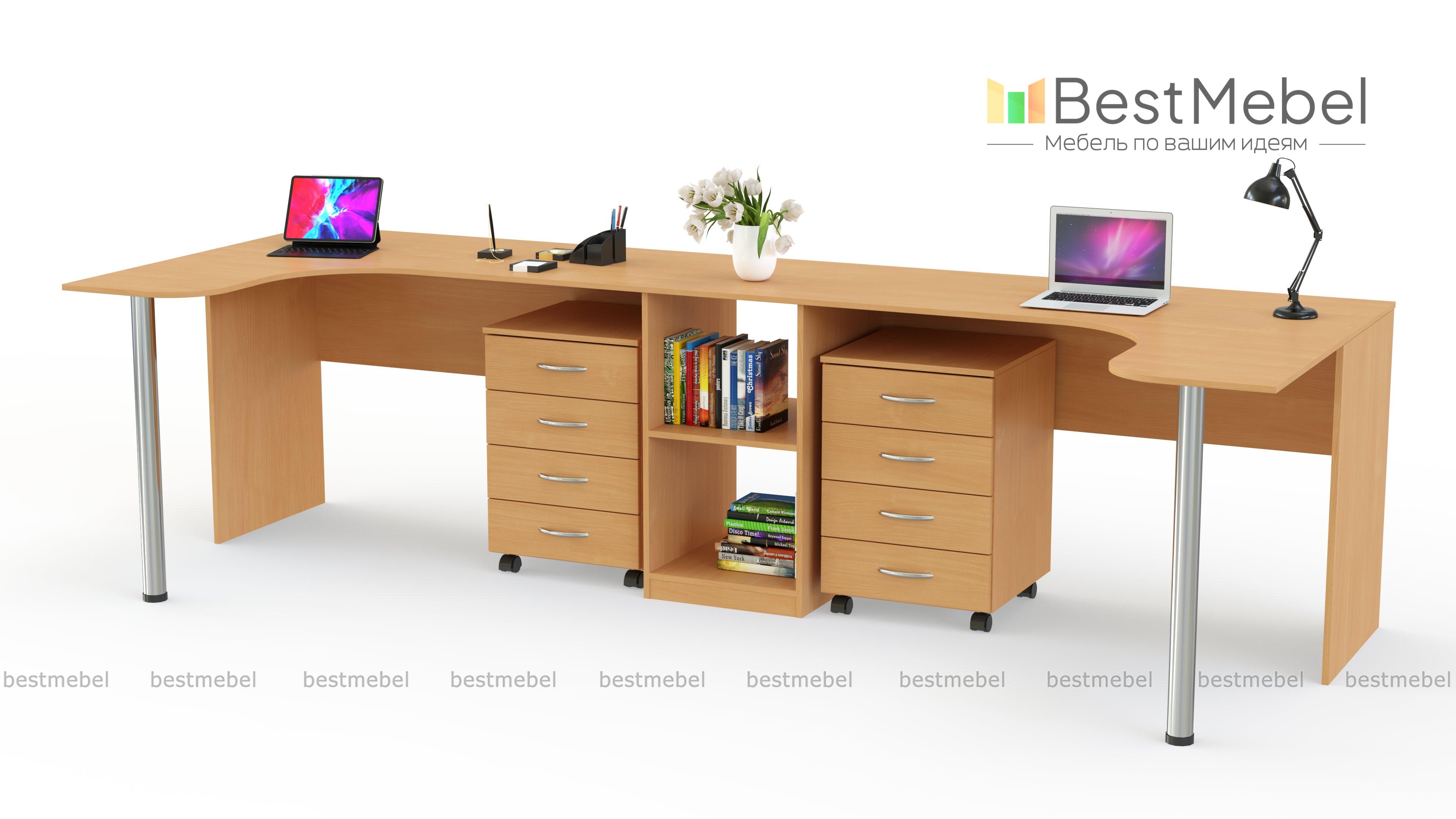 Письменный стол для двоих Вента 76 BMS - Фото