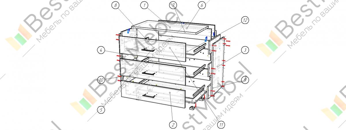 Схема сборки комода ливерпуль