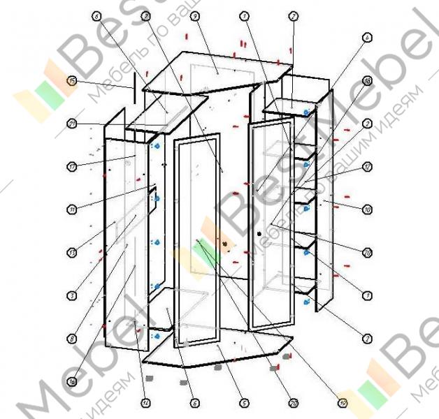 Схема сборки шкаф угловой белла