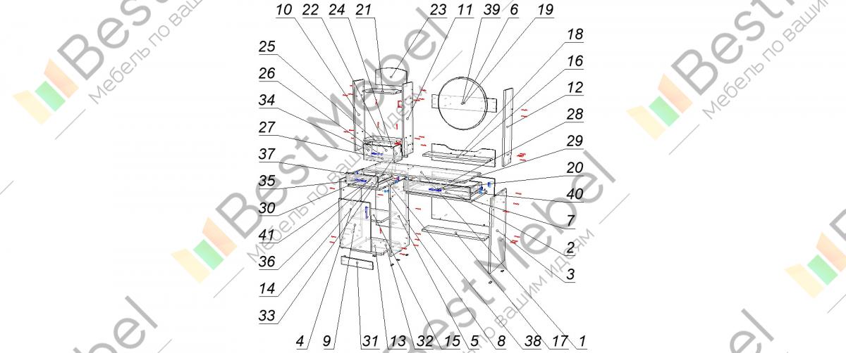 Туалетный стол бланка схема сборки