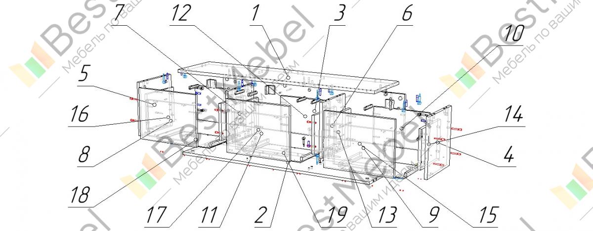 Схема сборки тумбы атл 03