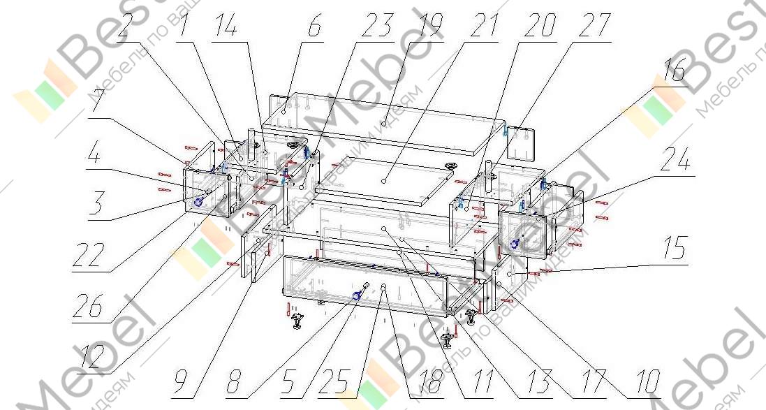 Схема сборки тумбы атл 03