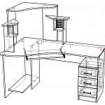 Чертеж Стол компьютерный СКУ-5 BMS