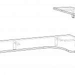 Чертеж Навесной письменный угловой стол Прима 27 BMS