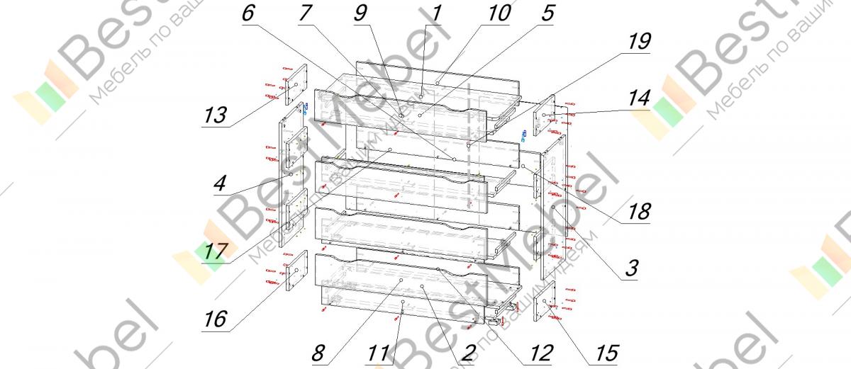 Схема сборки комода ливерпуль